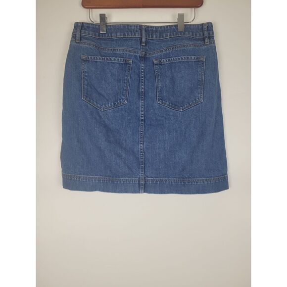 Loft Skirt 6 Womens Mid Length Medium Wash Buttonfly Pockets Summer Denim - Picture 5 of 8